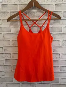 Women’s Old Navy Active Orange powersoft racerback Tank Top w/built in bra S