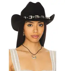 8 Other Reasons Faux Suede Juniper Cowboy Hat in Black One Size New Womens
