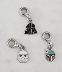 Lot Of 3 Charms Darth Vader, Boba Fett, & Storm Trooper