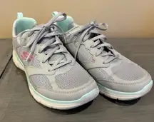 Skechers Womens Flex Appeal 4.0 149305 Gray Running‎ Shoes Sneakers Size 9