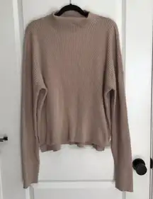 By Antrhopologie Womens Ribbed Knit Sweater Top + Pants Set Camel Size M