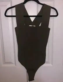 LF Seek the Label Square Neck Bondage Bodysuit Olive / Army Green Sleeveless