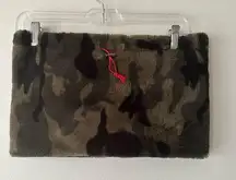 Alembika Faux Fur Camo Camisole Tube Top Gorpcore Green Drawstring Closure