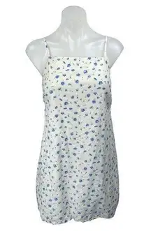 American Eagle White Linen Floral Sleeveless Cami Camisole Mini Tank Dress Sz M