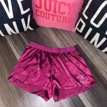 Juicy Couture Pink Athletic Shorts with Velour Texture