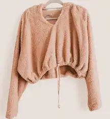 Urban Outfitters Tilly Cropped Sherpa Hoodie medium