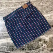 American Eagle Striped Denim Skirt 0