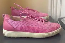 Women’s Pink Golf Casual Hybrid Ankle High Gold Sneakers $160 VGUC 9.5