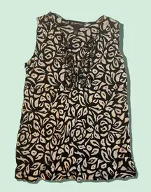 Black & Cream Sleeveless Top