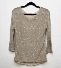 Shasa Sequin Cut Out Womens Sweater Large Party Nigh Out Fairycore Coquette Chic