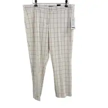 Amanda + Chelsea White Plaid Pant 12P New