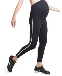 New Ingrid + Isabel Active 7/8 Tuxedo Legging Crossover Panel Black Size Medium