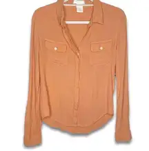 Miss Me MM Contour  Peach Long Sleeve Shirt Medium