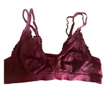 169. Aerie Maroon Lace Bralette – Size Large, Soft & Stretchy Fit