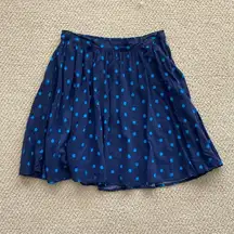 Xhilaration Navy Blue Polka Dot High Rise A-Line Circle Skirt Size Medium Women