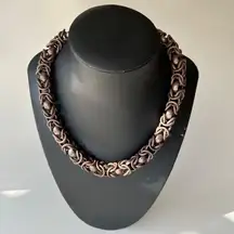 Handcrafted Copper Chainmail Necklace With Toggle Clasp