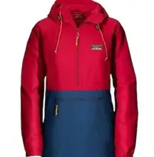 L.L.Bean  Anorak Jacket Red & Blue Size Medium Petite