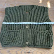 Olive Green Gold Button Sweater Vest