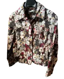 Women's Floral Button Down Corduroy Jacket