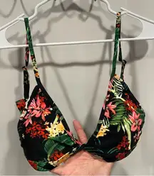 Dixxon NWT black tropical triangle bikini top swim surf pool Gili tanning suit