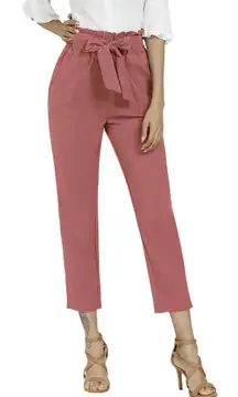 Pink Paper bag Work Pants