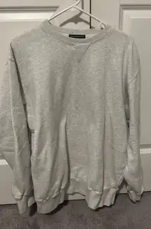 Brandy Melville Light Grey Crewneck Heather Oversized Sweatshirt