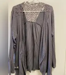 Knox rose sweater xl women’s‎ grey crochet