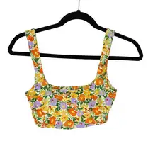 Zara Cropped Top Bralette Womens Small Bright Floral Print Multicolor