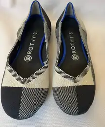 Rothy's Women's Black and Cream Checkered Flats