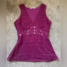 Euro Beaded Back Tie Tank