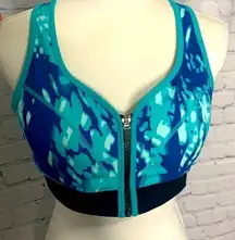 Zella Teal and Blue Racerback Exercise Bra Size L