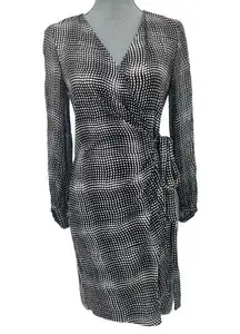 DVF Diane Von Furstenberg SIGOURNEY Silk Jersey Wrap Dress Optic Plaid Size 8