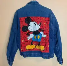 Vintage Disney Mickey & Co. Mickey Print Denim Jacket Sequins large