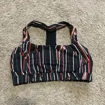 Gap women’s medium black striped athletic sports bra