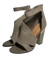 Call it spring  Casual Chunky Heels in a Gray Suede