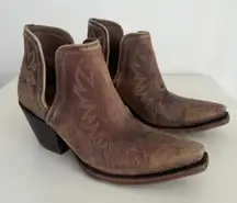 Ariat Dixon Boots Women 8.5B Brown Distressed Cowgirl X Toe Western Snip Bootie