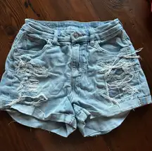 American Eagle Curvy Mom Jean Shorts Embroidered