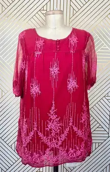 Sundance‎ Catalog Cora Embroidered Tunic Wineberry