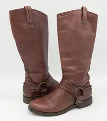 Frye Maxine Trapunto Harness Boots Womens 6 Western Grunge Indie Sleaze Biker