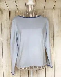 Jennifer Moore Blue Cozy Comfy Warm Large Sweater