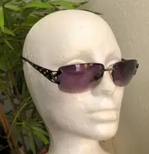 Unisex 90s Retro Black and purple vintage square sunglasses edgy grunge goth vibe