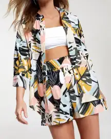 Calia Women's Oversized Button Down  Long Sleeve Cover Up Size Large NWT