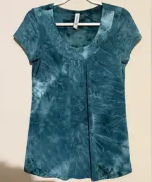 L.a blues Teal Tie-Dye Women's Top