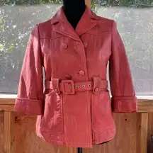 See By Chloe  Women's Rusty Red Lamb Leather Belted Jacket Sizes 4