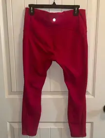Lululemon Leggings - 23” Hot Pink with Mesh at hem.