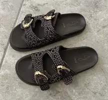 Dark brown joie woven sandals