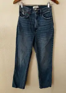 Abercrombie & Fitch  Ankle Straight Ultra High Rise Curve Love distressed jeans 2