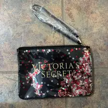 NWOT victoria’s secret small wristlet with glitter confetti