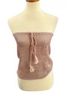For My Beachy Side x Emily in Paris Crochet Tube Top Pink Sheer M/L New