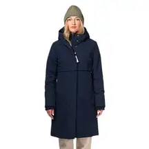 NORDEN Navy Blue Inga Maxi Parka Hooded Winter Jacket Coat Full Zip Womens Large